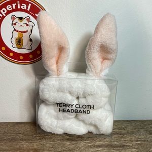 Plush Bunny Ears Terry Cloth Headband